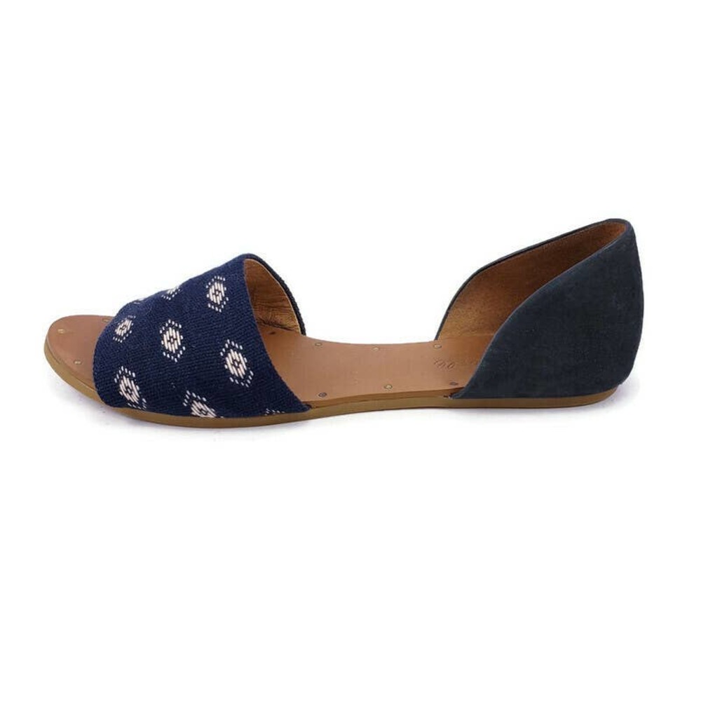 Madewell Thea Sandal Diamond Stitch Sz8 Blue Aztec
